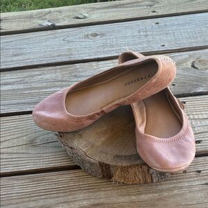 Lucky Brand tan Leather Ballet Flats